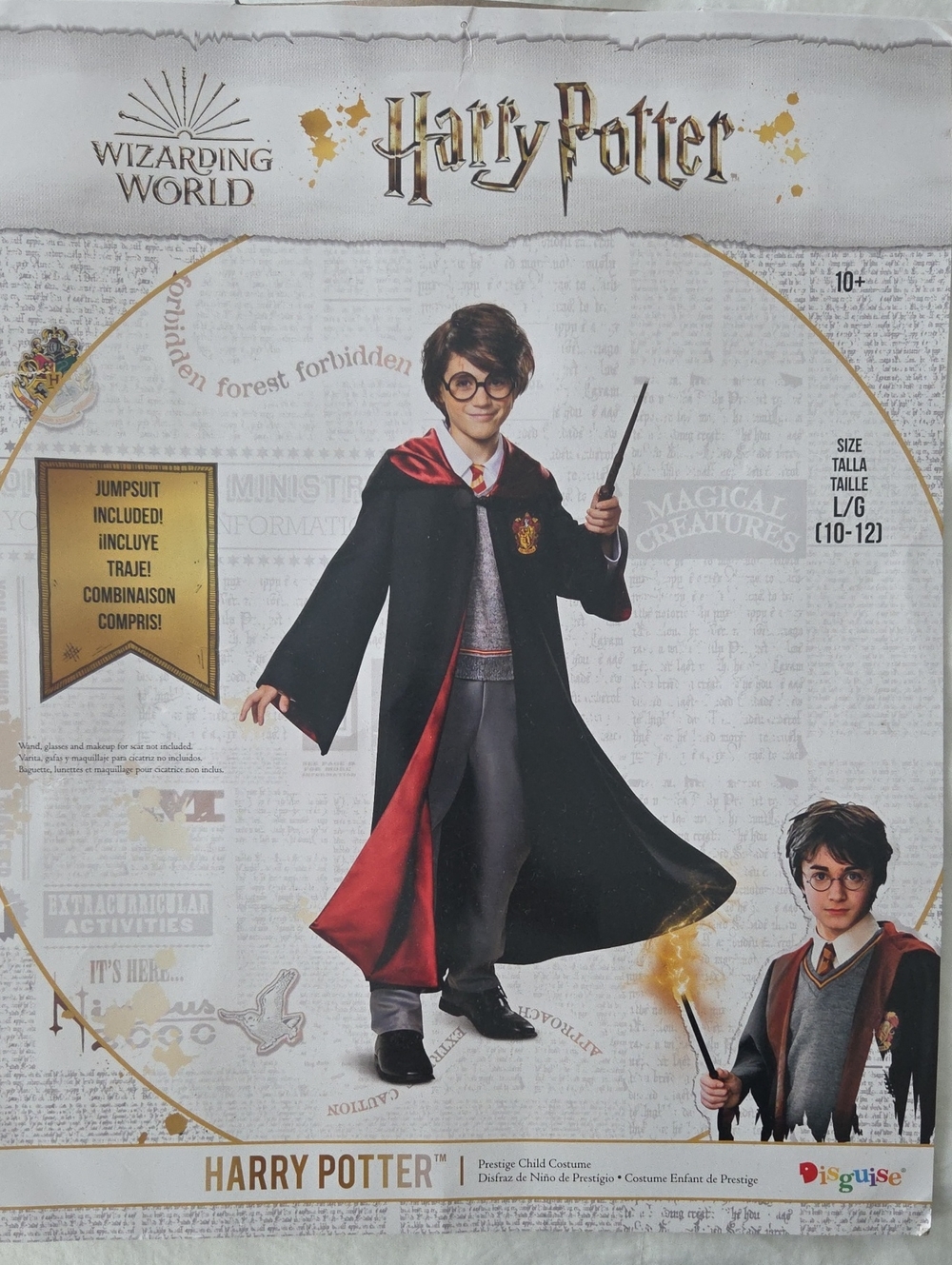 Harry Potter 4 Piece Gryffindor Cloak Costume by WB - Original Packaging L 10/12